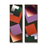 4 Squares (4), Diptych, Acrylic/Canvas/Board, each section 25 x 75cm