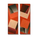 4 Squares (6), Diptych, Acrylic/Canvas/Board, each section 25 x 75cm