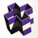 Violet and White Cross, Acrylic Canvas Board, 66 x 87 cm