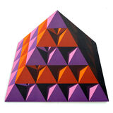 Violet and Yellow Pyramid, Acrylic Canvas Board, 93 x 82cm