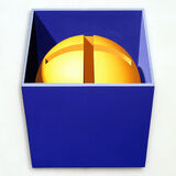 Yellow Crosscut Sphere, Acrylic Canvas Board, 73 x 87cm