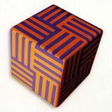 Yellow and Violet Cube, Acrylic Canvas, 76 x 84cm