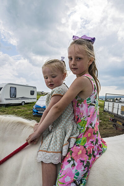 Two Sisters On Horse, Appleby, UK 2018