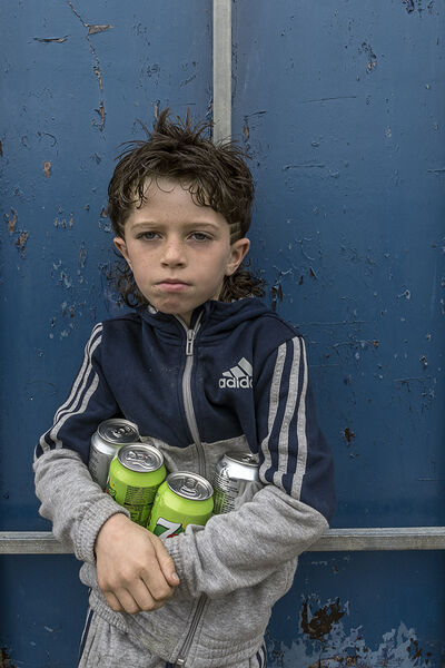 Boy with Four Cans, Limerick, Ireland 2019