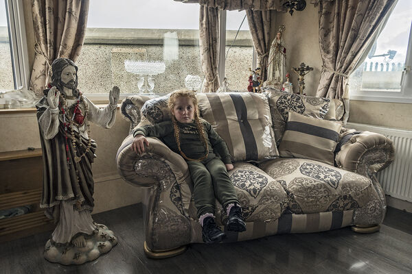 Girl and Statue, Galway, Ireland 2020