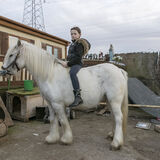 Alesha on pony, halting site, Dublin, Ireland 2018