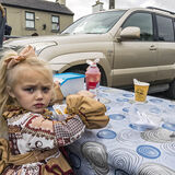 Ann Eating Chips at Ballinasloe Fair, Galway, Ireland 2018