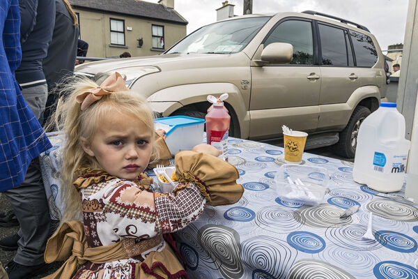 Ann Eating Chips at Ballinasloe Fair, Galway, Ireland 2018