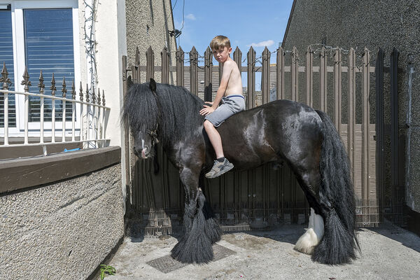 Boy on Black Gypsy Horse, Dublin, Ireland 2022