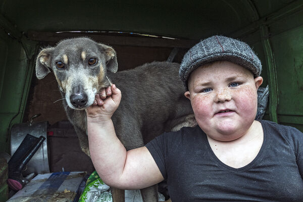 Boy with Lurcher, Tipperary, Ireland 2020