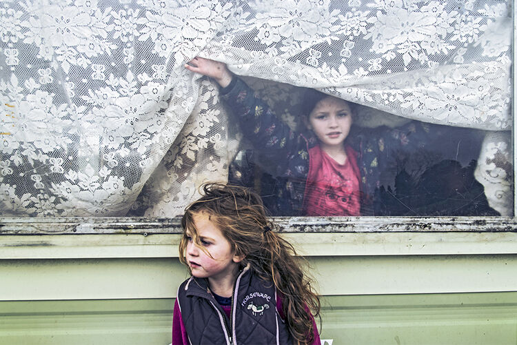 Diane and Biddy, sisters, roadside campsite, Tipperary, Ireland 2019