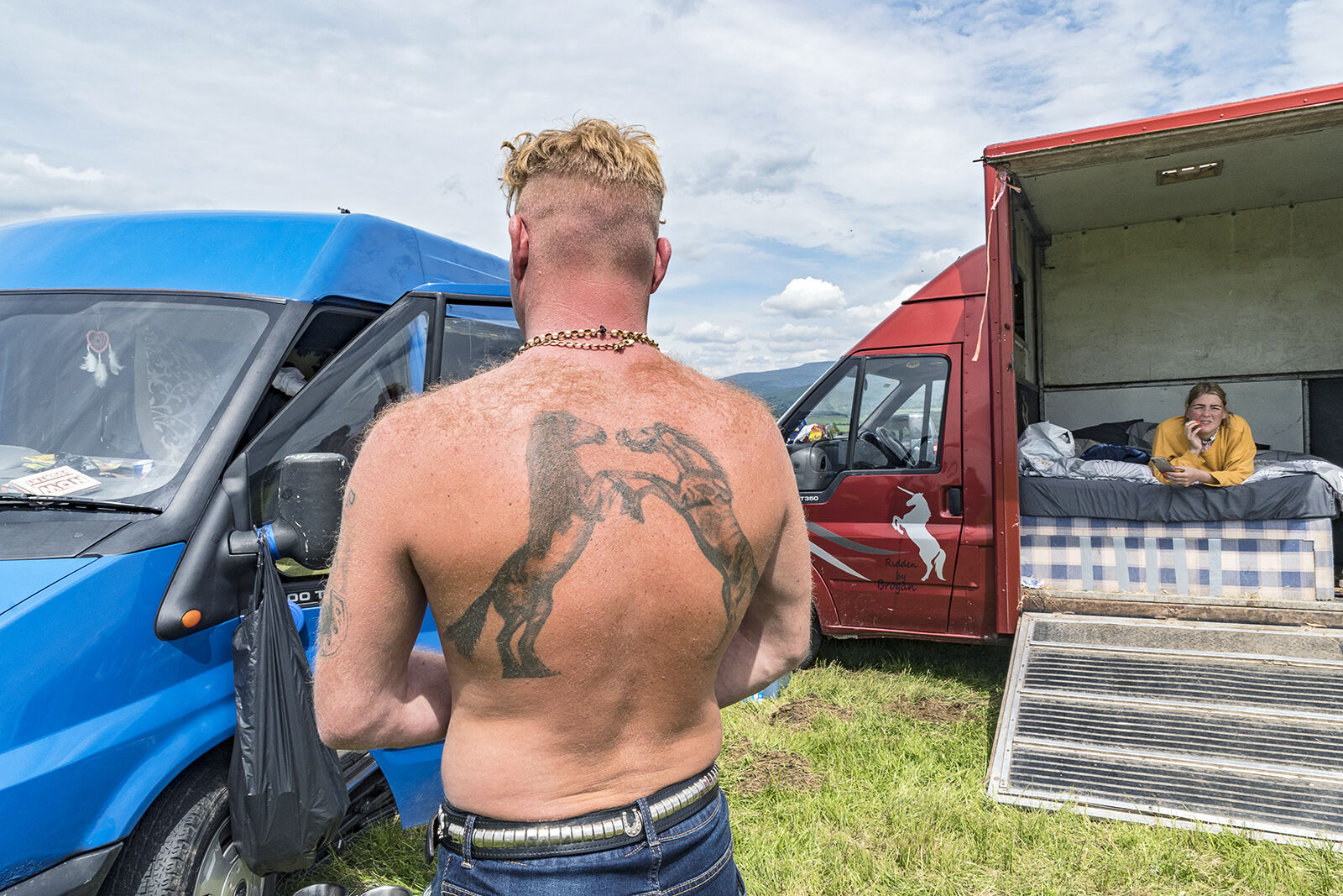 Fighting Gypsy Horses Tattoo, Appleby, UK 2019