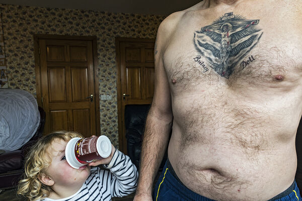 Girl and Grandfather's Tattoo, Tipperary, Ireland 2020