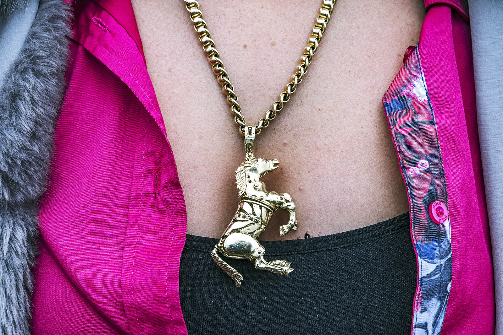 Gold Gypsy Horse Pendant, Appleby, UK 2019