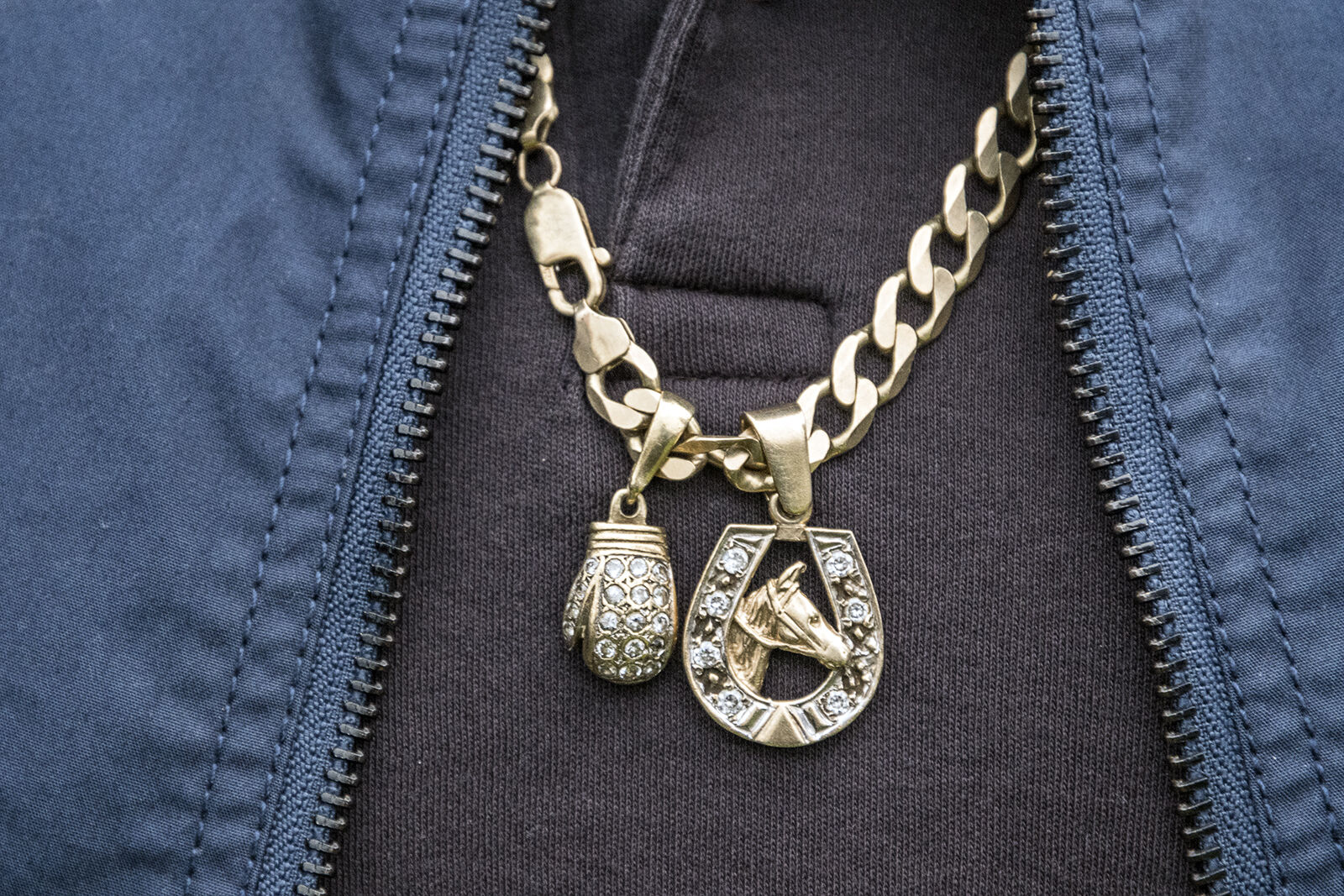 Gold Necklace and Boxing Glove, Galway, Ireland 2019