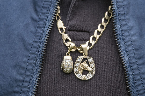 Gold Necklace and Boxing Glove, Galway, Ireland 2019