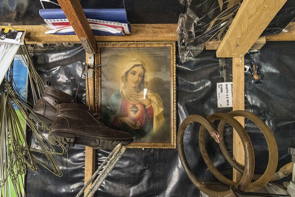 Holy Picture in A Tinsmith's Shed, Dublin, Ireland 2019