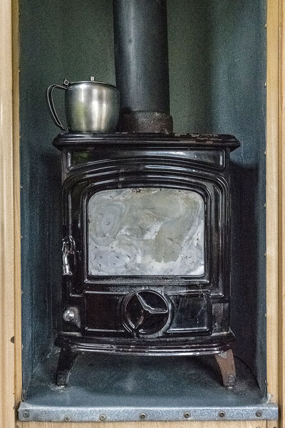 Jim and Ally Reilly's Stove in Their Caravan, Tipperary, Ireland 2019