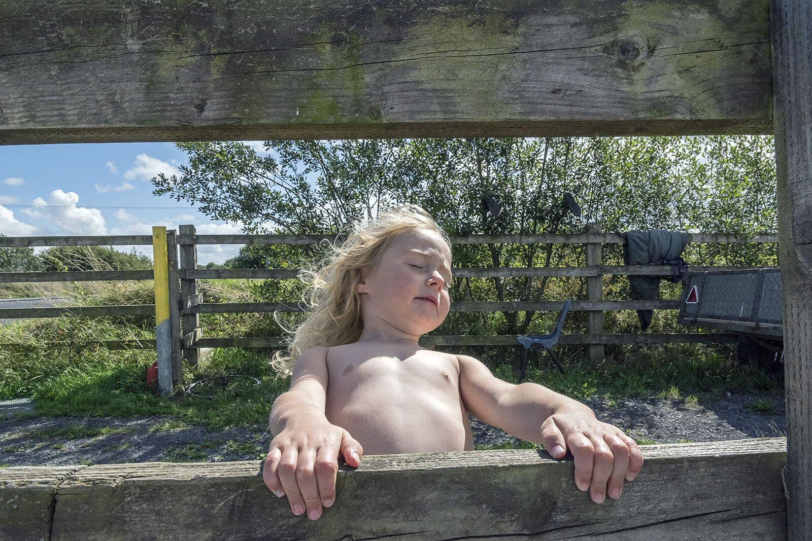 Katie behind Fence, Doora, Clare, Ireland 2018