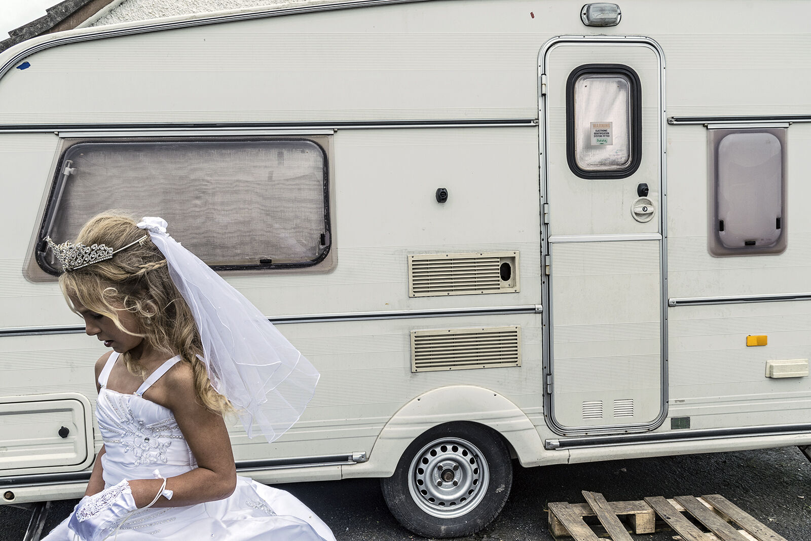 Kelly on her way to church for her first holy communion, Tipperary, Ireland 2019