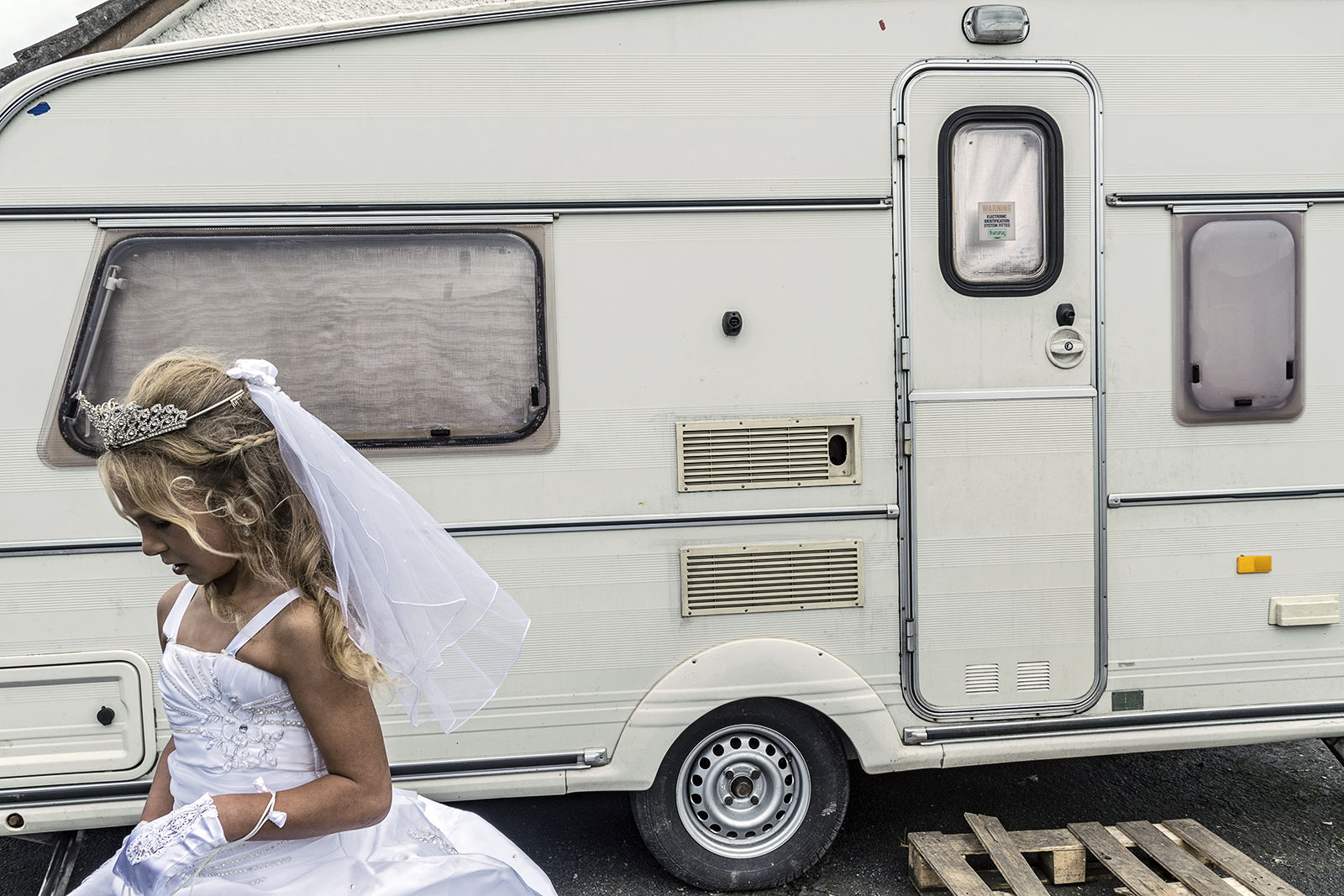 Kelly on her way to church for her first holy communion, Tipperary, Ireland 2019