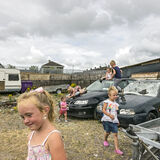 Children Playing in Scrap Yard, Cork, Ireland 2018