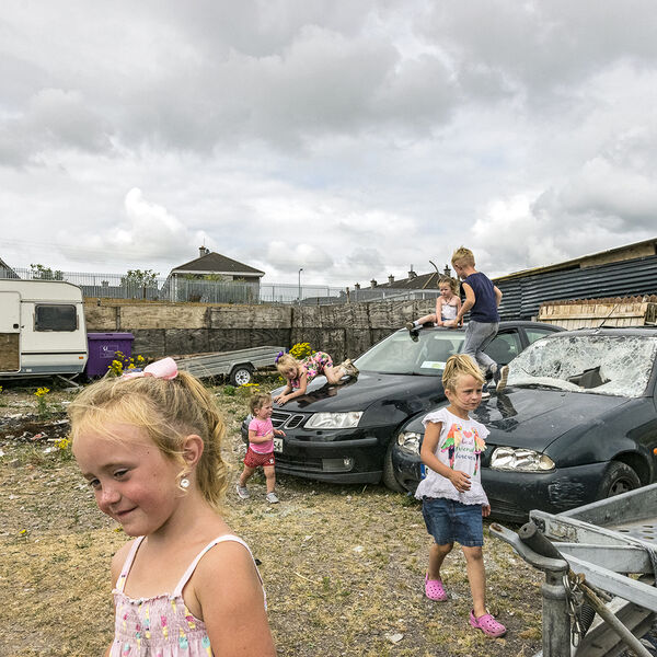 Children Playing in Scrap Yard, Cork, Ireland 2018