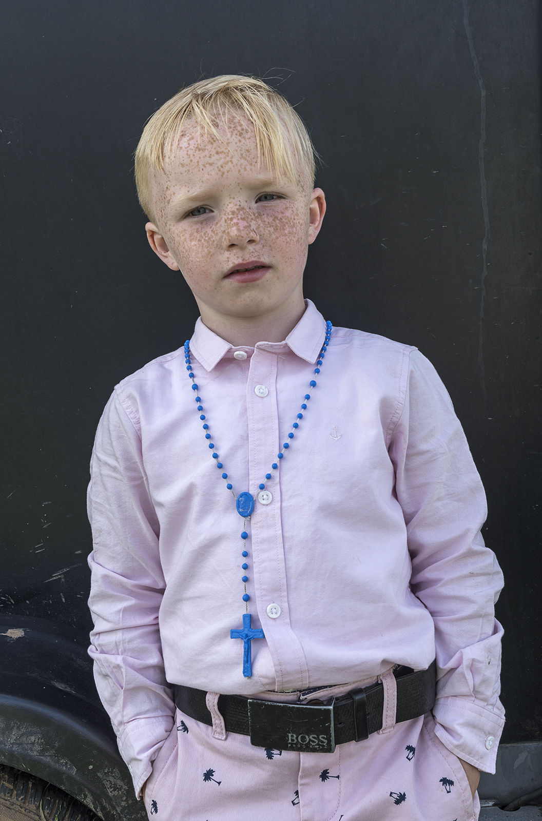 Mick with Blue Rosary. Appleby Horse Fair, UK 2018