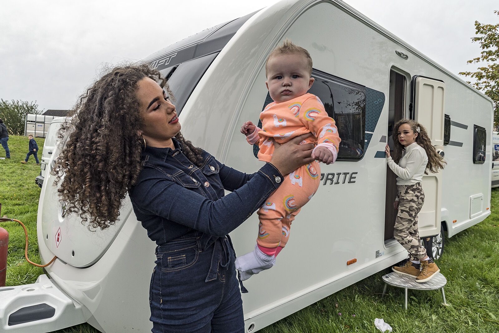 Mullane Girl holding Her Nephew, Ballinasloe Horse Fair, Galway, Ireland 2019