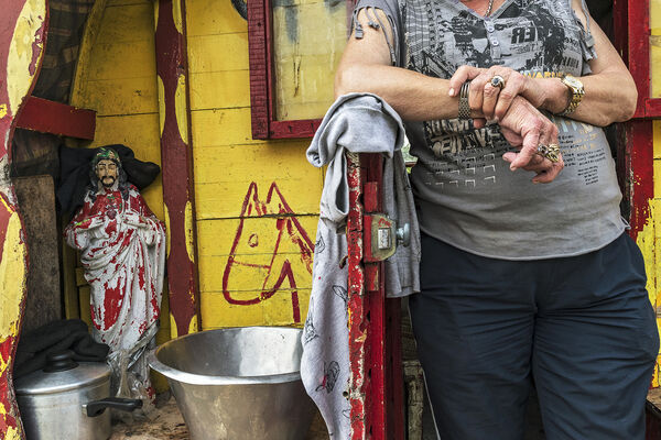 Nellie in Front of Her Traditional Caravan, Tipperary, Ireland 2020