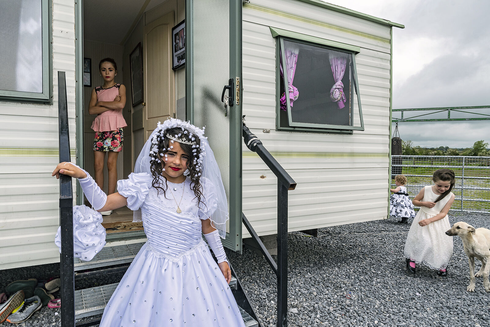 Nikita on Her First Holy Communion with Her Sisters, Tipperary, Ireland 2019