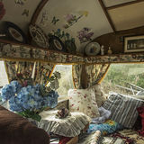 Old Caravan Interior, roadside campsite, Dublin, Ireland 2019