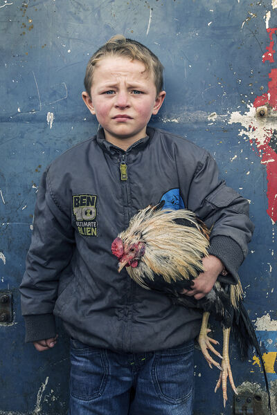 Pa with Rooster, Tipperary, Ireland 2019