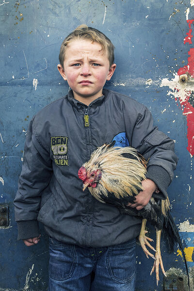 Pa with Rooster, Tipperary, Ireland 2019