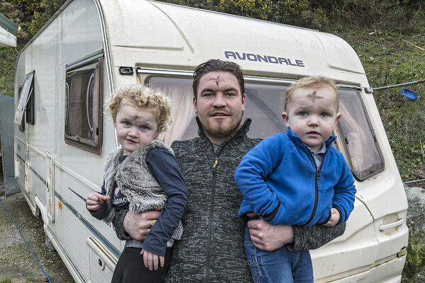 Patrick and his children, Ash Wednesday, Cork, Ireland 2020