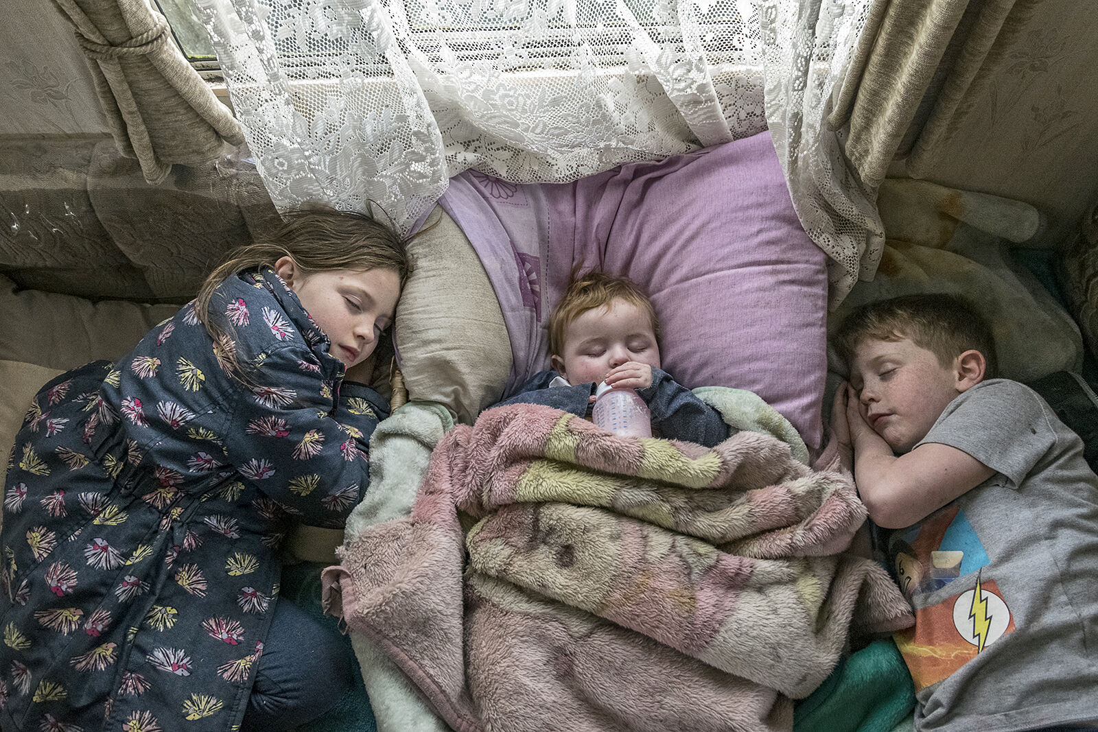 Naptime in Reilly's Caravan, roadside campsite, Tipperary, Ireland 2019