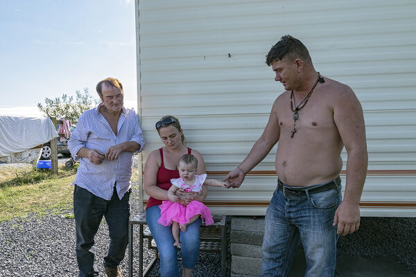 Family, roadside campsite, Clare, Ireland 2018