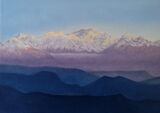 Kanchenjunga oil canvas observation hill Darjeeling