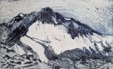 Kanchenjunga from Dzongri Sikkim drypoint monoprint