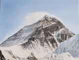 Everest Gokyo Ri miniature oil Nepal painting