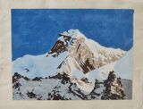 Jannu Singalia ridge Sikkim study Acrylic nepalese Lokta