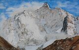 Jannu North Face The Wall of Shadows watercolour miniature painting