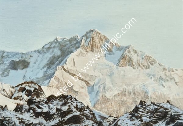 kanchenjunga khangchendzonga oil miniature painting Sikkim