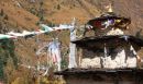 Stupa and prayer flags Manaslu