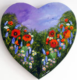 Heart Poppies and Wild Hyacinth: *SOLD*