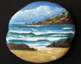 Painted Stone Ocean Waves - Sold