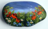 Painted Stone Poppy Meadow - Sold