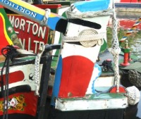 painted narrowboat butty
