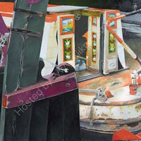 narrowboats, oil painting, Little Venice, Canal Cavalcade