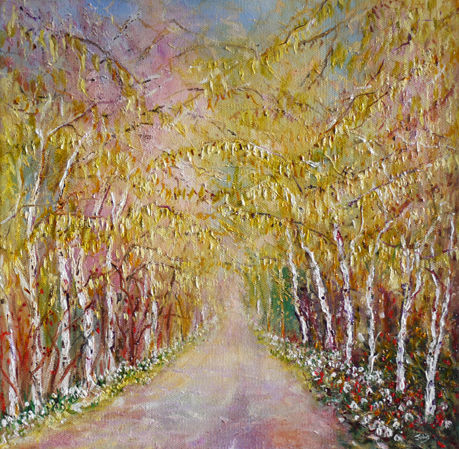 "SPRING" - CATKINS AND SNOWDROPS WITH SILVER BIRCH "